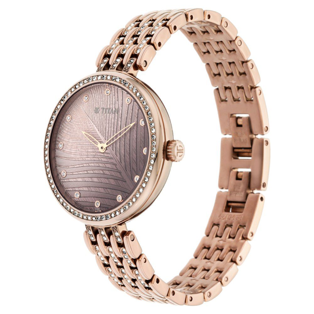 Buy Online Titan Animalia Brown Dial Analog Stainless Steel Strap