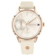 Tommy Hilfiger Quartz Analog Beige Dial Leather Strap Watch for Women - image number 0
