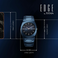 Titan Edge Fumage Quartz Analog Blue Dial Blue Ceramic Strap Watch For Men - image number 3