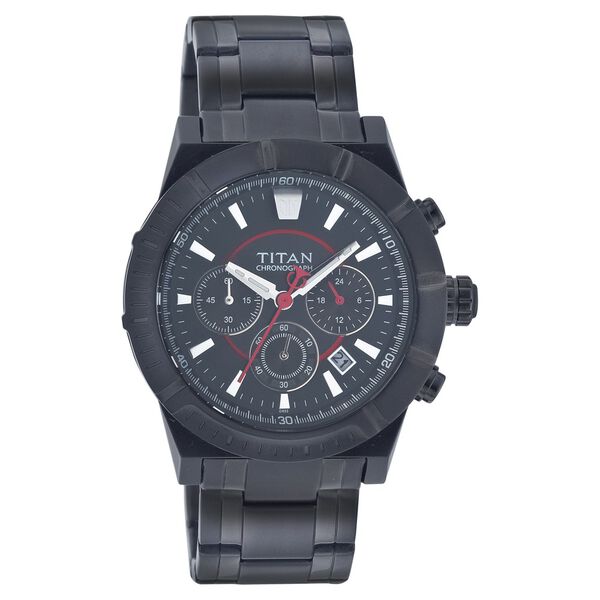 Titan Quartz Chronograph Black Dial Watch for Men - image number 0