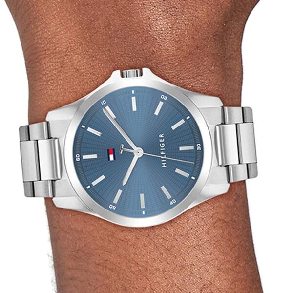 Tommy Hilfiger Quartz Analog Blue Dial Silver Sainless steel Strap Watch For Men - image number 3