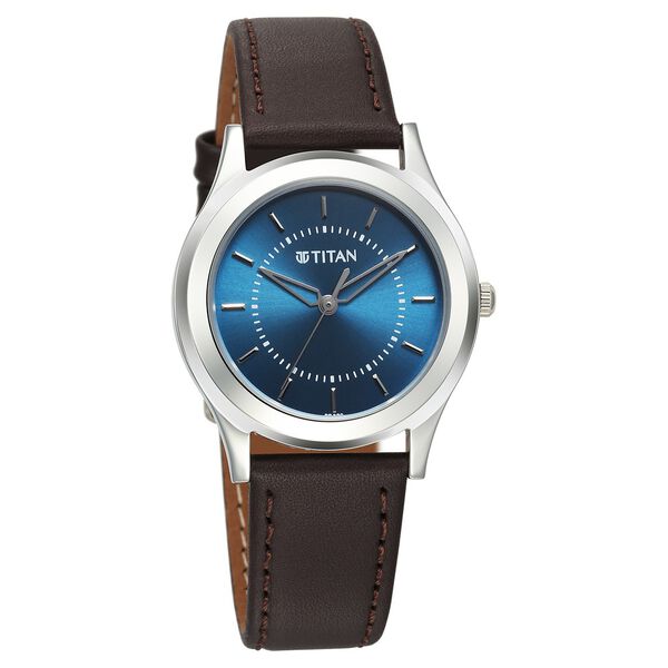 Titan Karishma Zing Quartz Analog Blue Dial Leather Strap Watch for Men - image number 1