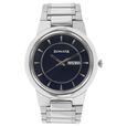 Sonata Quartz Analog Silver Dial Leather Strap Watch for Men