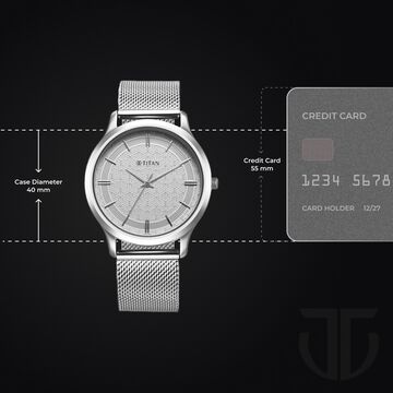 Titan Karishma Quartz Analog Silver Dial Stainless Steel Strap Watch for Men