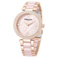 Kenneth Cole Quartz Analog Pink Dial Pink Stainless Steel & Ceramic Strap Watch For Women - image number 1