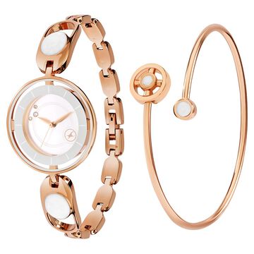 Fastrack Pulse Quartz Analog Silver Dial Metal Strap Watch For Girls