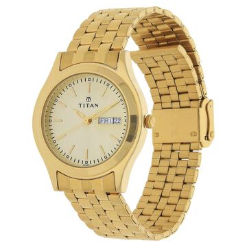 Titan Champagne Dial Analog with Day and Date watch for Men