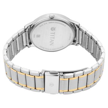 Titan Lagan White Dial Analog with Day and Date Metal Strap Watch for Men