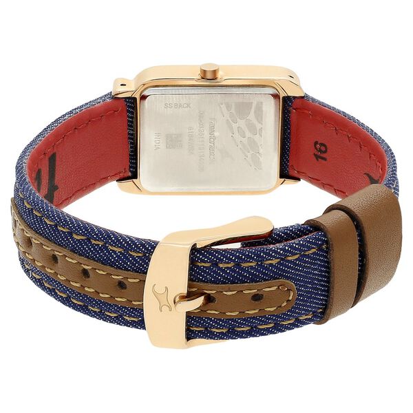 Fastrack Denim Quartz Analog Black Dial Denim Strap Watch for Girls - image number 4