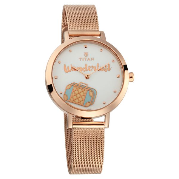 Titan PoP White Dial Analog Stainless Steel Strap Watch for Women - image number 0