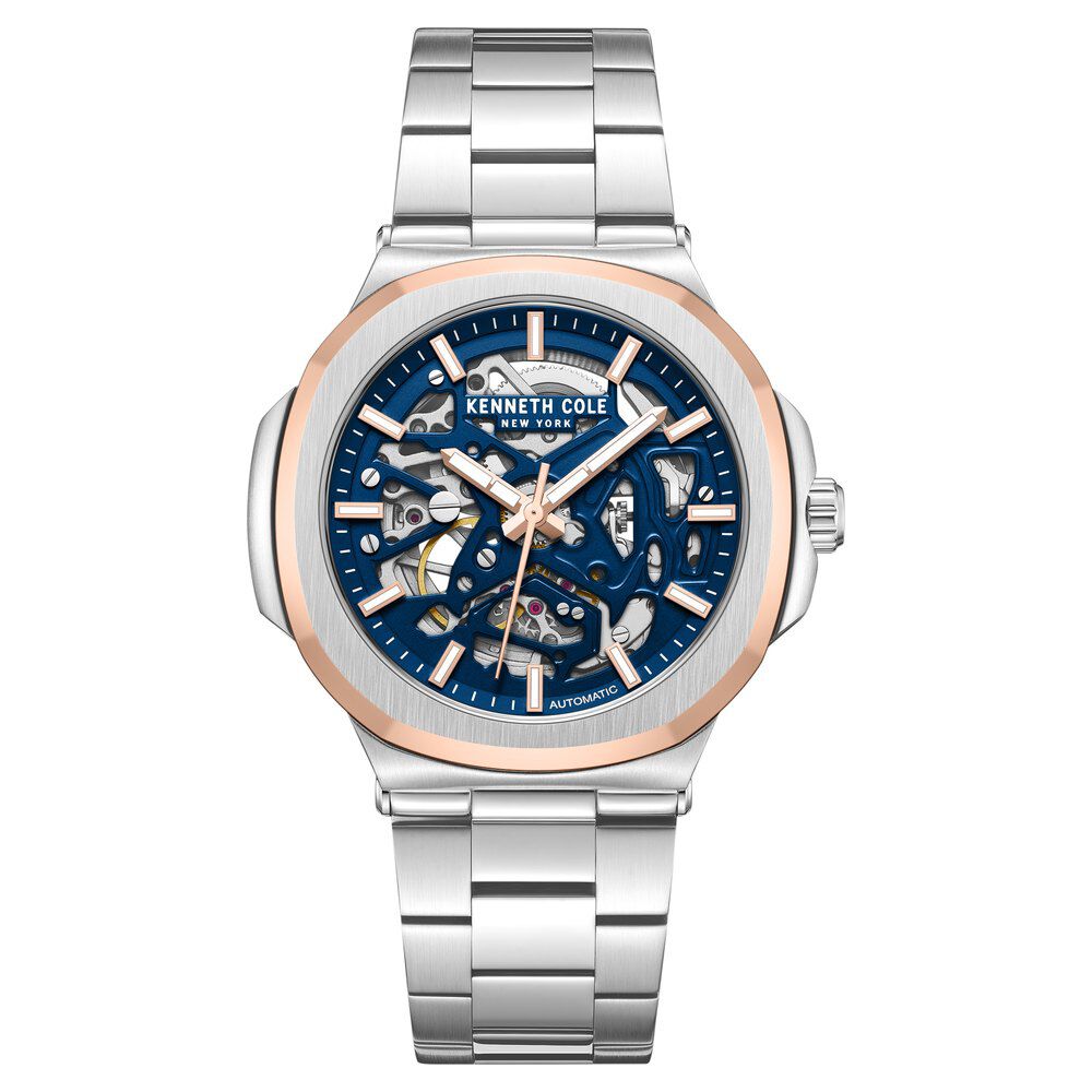 Buy Online Kenneth Cole Automatic Blue Dial With Silver Stainless Steel Strap Watch For Men kcwgy0046201mn Titan