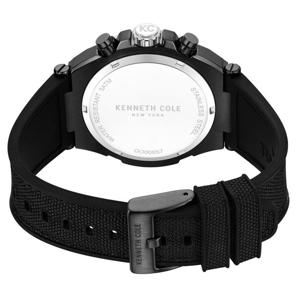 Kenneth Cole Quartz Multifunction Black Dial Black Colour Silicone Strap Watch For Men - image number 4