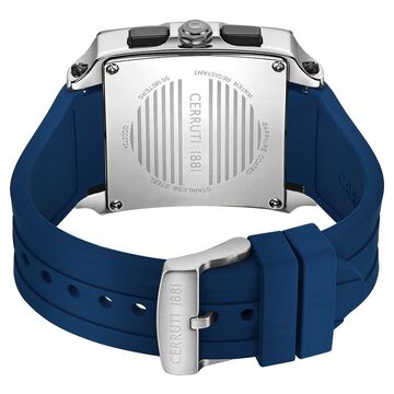 Cerruti 1881 Quartz Chronograph Blue Dial Blue Silicone Strap Watch For Men