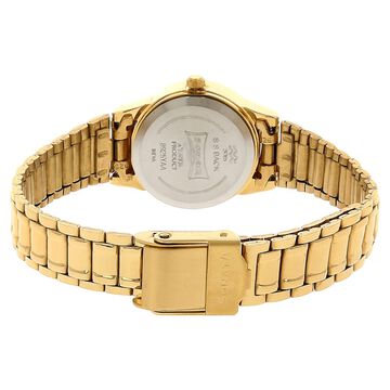 Sonata Quartz Analog Champagne Dial Stainless Steel Strap Watch for Women