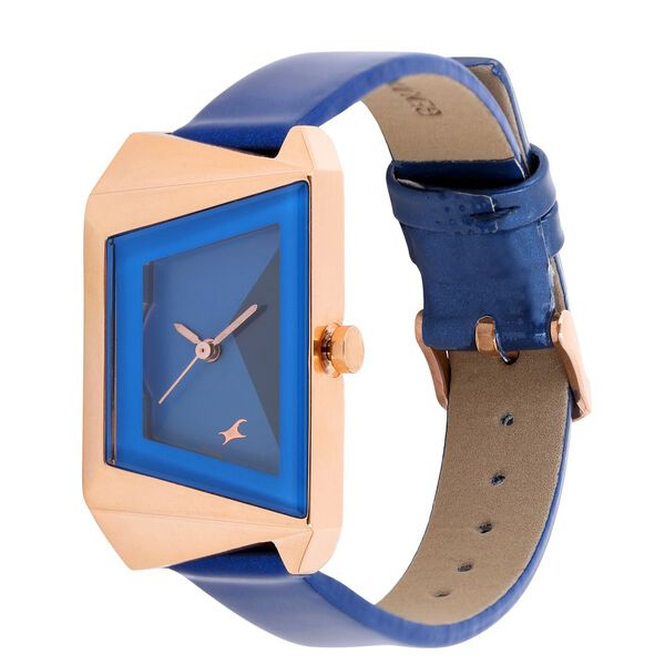 Fastrack Quartz Analog Blue Dial Leather Strap Watch for Girls - image number 1
