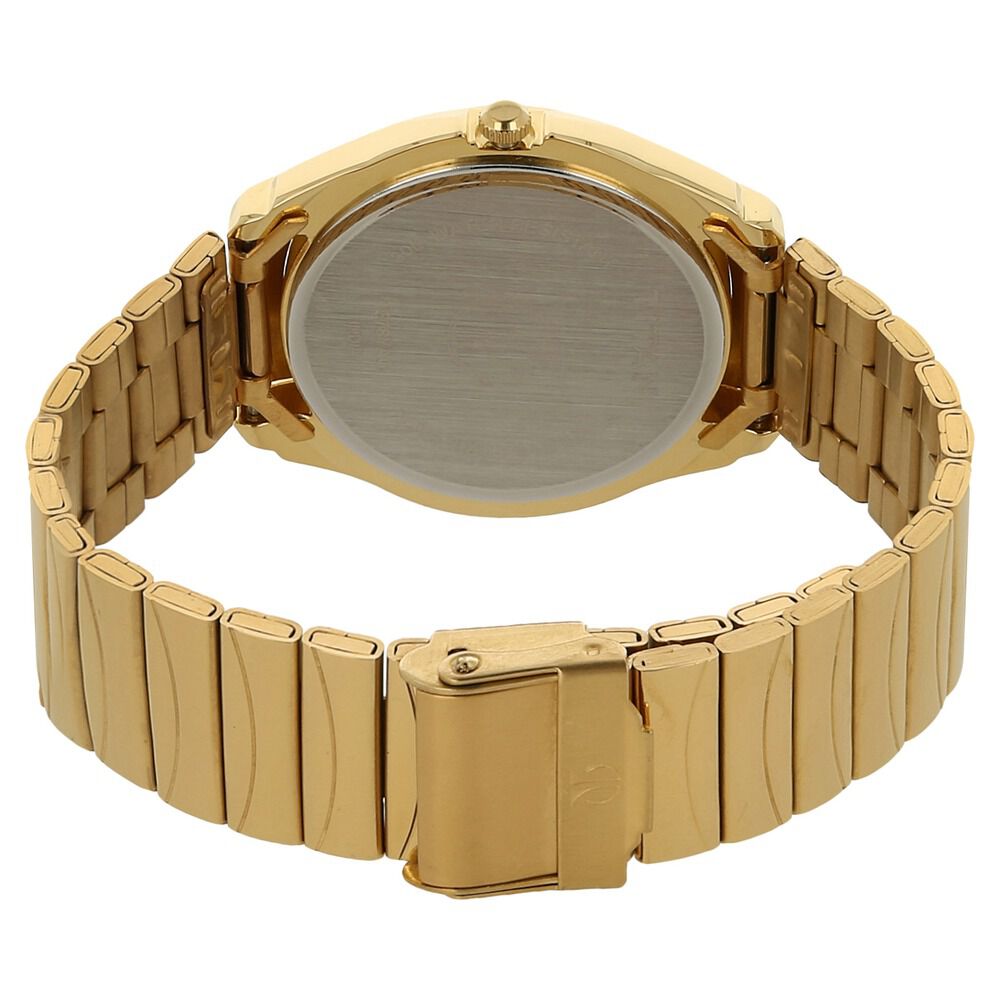 Buy Online Titan Quartz Analog with Day and Date Champagne Dial Stainless Steel Strap Watch for Men ns1578ym05 Titan