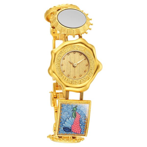 Titan Raga X Masaba Quartz Analog Golden Dial Golden Metal Strap Watch For Women - image number 0