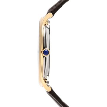Titan Nebula Divinity 18k Gold Analog with embossed figure of godess Lakshmi Leather Strap Watch for women 
