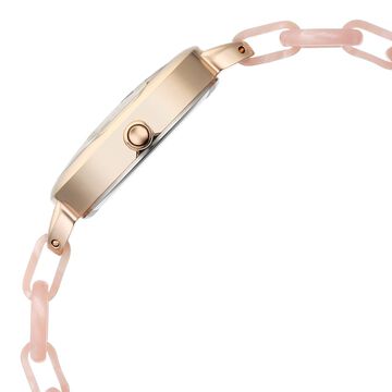 Fastrack Younique Quartz Analog Mother Of Pearl Dial Acetate And Metal Strap Watch For Girls
