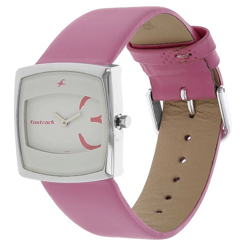 Fastrack Quartz Analog White Dial Leather Strap Watch for Girls - image number 1