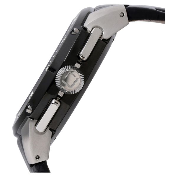 Xylys Swiss Chronograph Black Leather Strap and Black Dial Watch For Men - image number 2