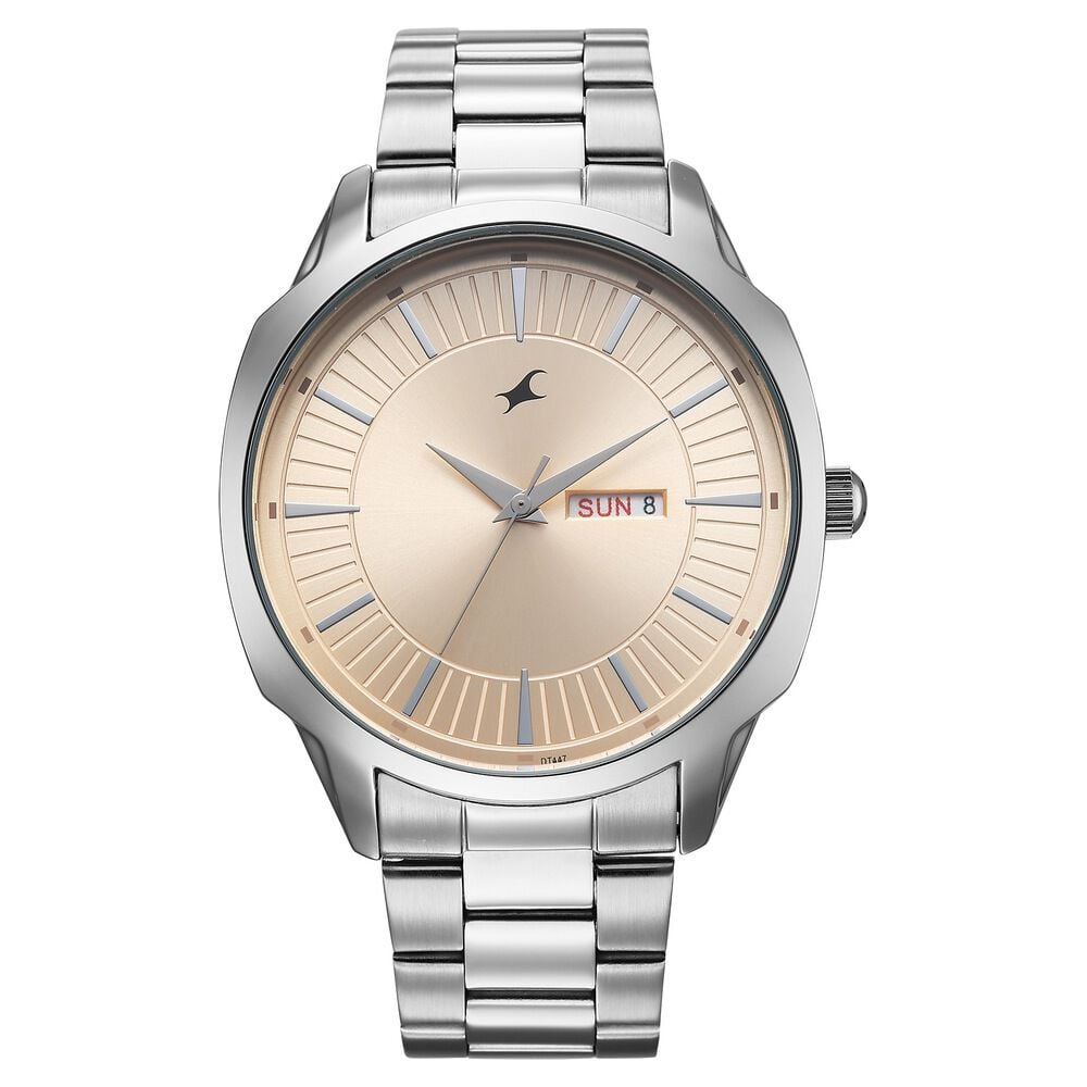 Fastrack Stunners Quartz Analog Beige Dial Silver Stainless Steel Strap Watch For Guys-image-11