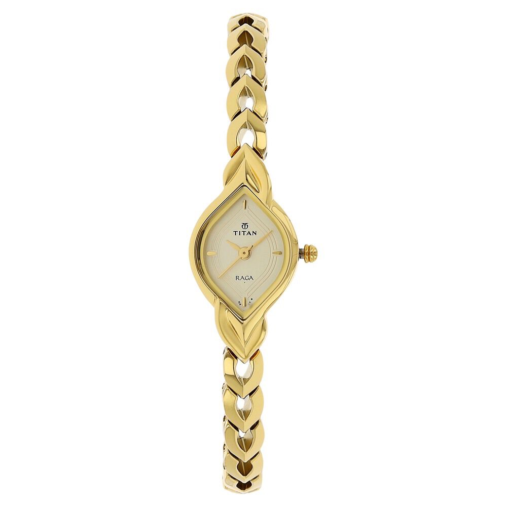 Buy Online Titan Raga Champagne Dial Women Watch With Metal Strap nj2252ym02 Titan