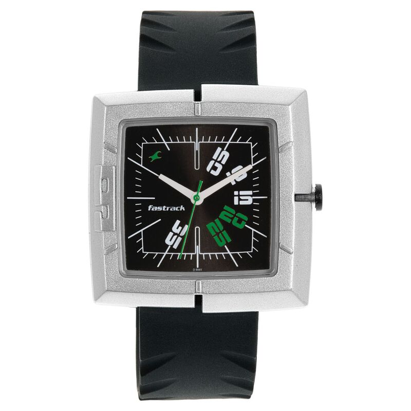 Fastrack Quartz Analog Black Dial Plastic Strap Watch for Guys