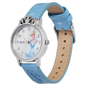 Zoop By Titan Disney Princess Quartz Analog Silver Dial Leather Strap Watch For Kids