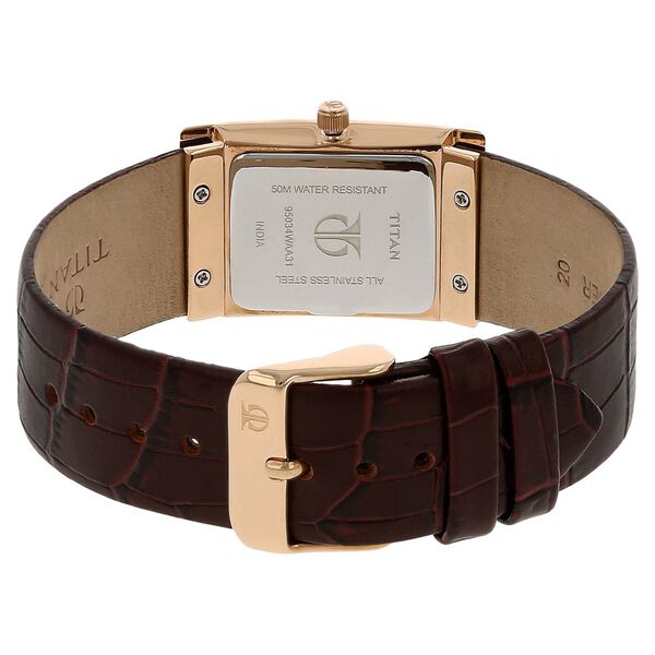 Titan Quartz Analog Brown Dial Leather Strap Watch for Women - image number 3