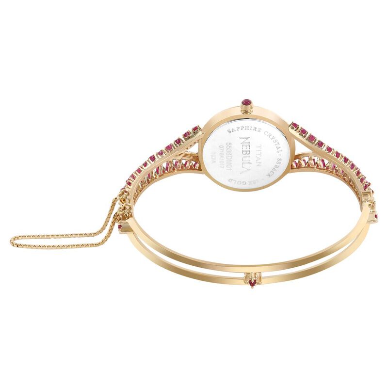 Titan Nebula Quartz Analog 18 Karat Solid Gold Watch for Women - image number 4