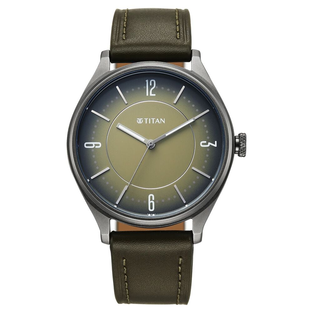 Titan Neo Basics Analog with Green Dial Green Leather Strap Watch for Men-image-45
