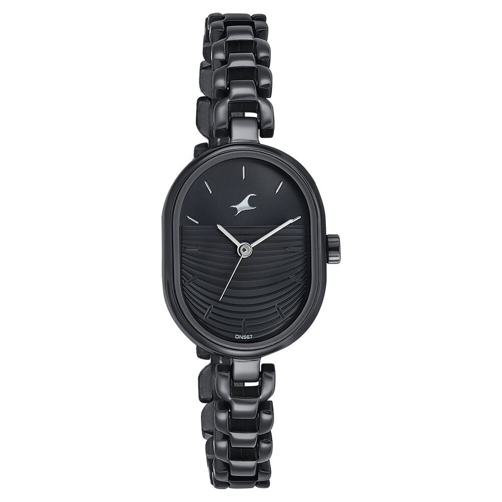 Fastrack black watches for ladies discount