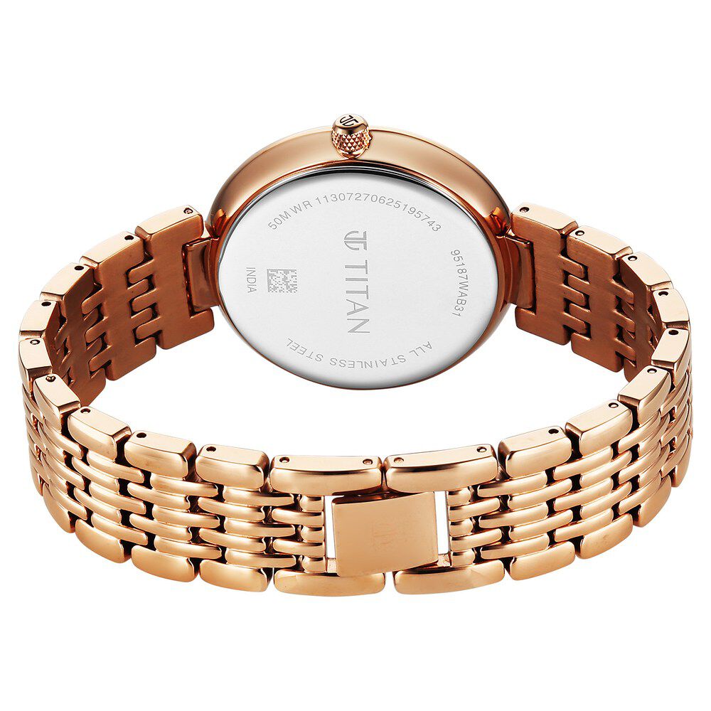 Buy Online Titan Eternal Quartz Analog Pink Dial Rose Gold Metal