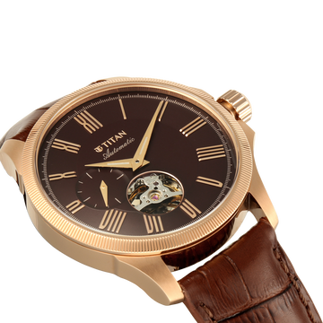 Titan Signature Atrium Offset Seconds Open Heart Automatic