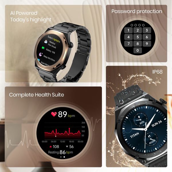Titan Maestro Premium Metal Smartwatch with All SS construction, SingleSync BT Calling, Functional Crown - image number 7
