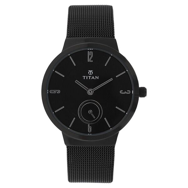 Titan Quartz Analog Black Dial Stainless Steel Strap Watch for Women - image number 0