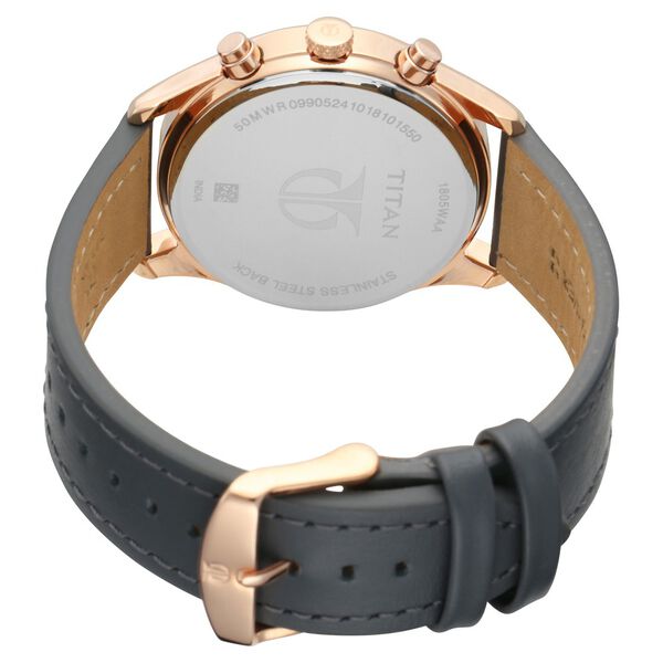 Titan Workwear Grey Dial Quartz Multifunction Leather Strap watch for Men - image number 3
