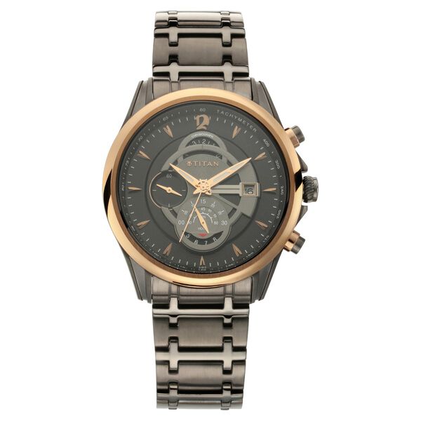Titan Maritime Anthracite Chronograph Stainless Steel Strap watch for Men - image number 1