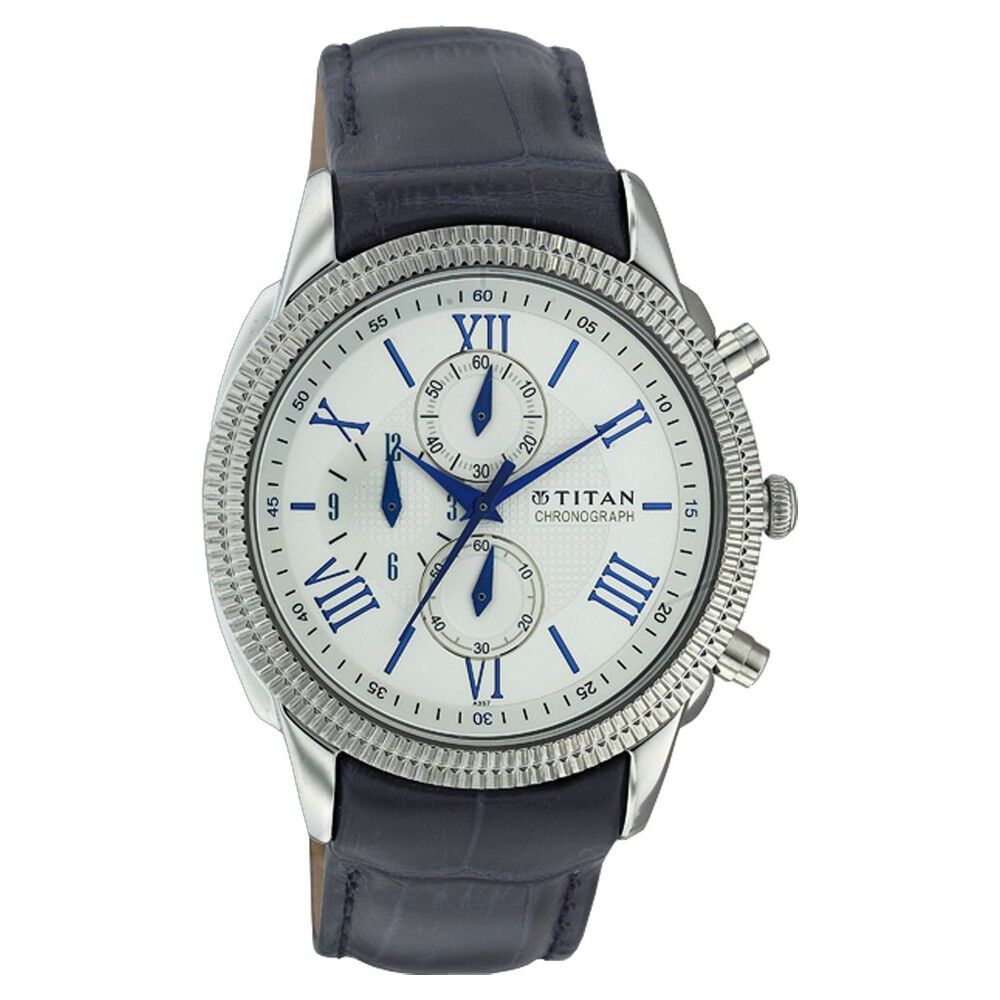 Buy Online Titan Quartz Chronograph Silver Dial Watch for Men ne1489sl01 Titan