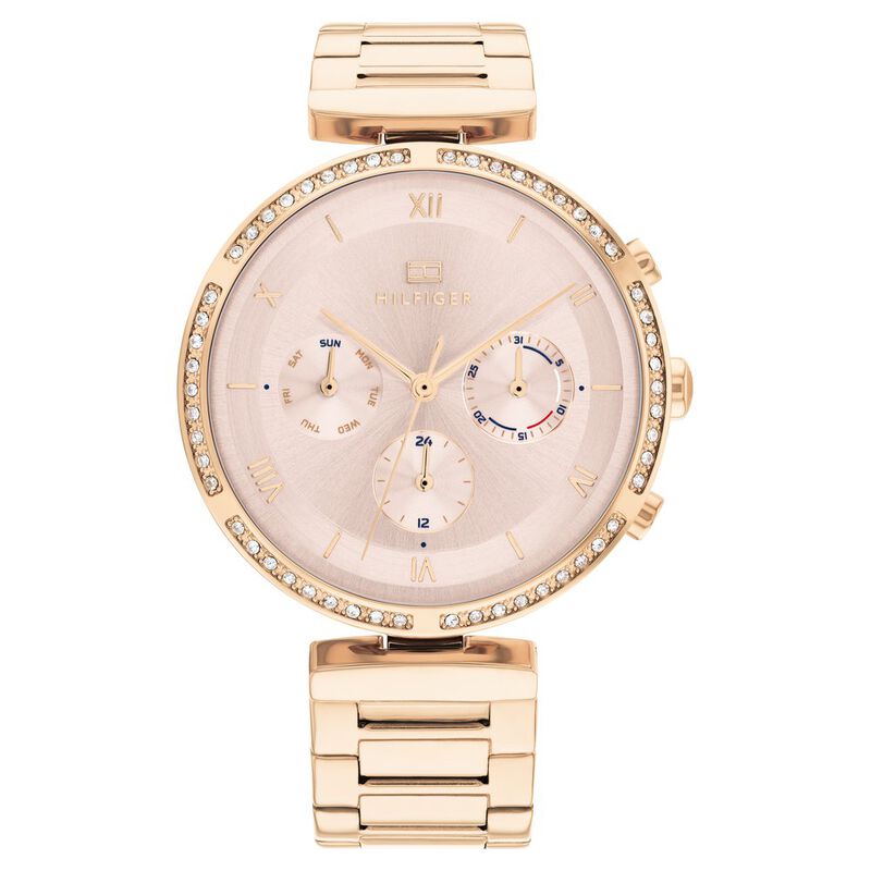 Tommy Hilfiger Quartz Multifunction Pink Dial Stainless Steel Strap Watch for Women - image number 0