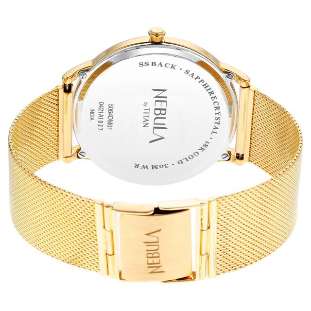 Titan Nebula Lustre 18k Gold Analog Milanese Strap Watch for Men 7