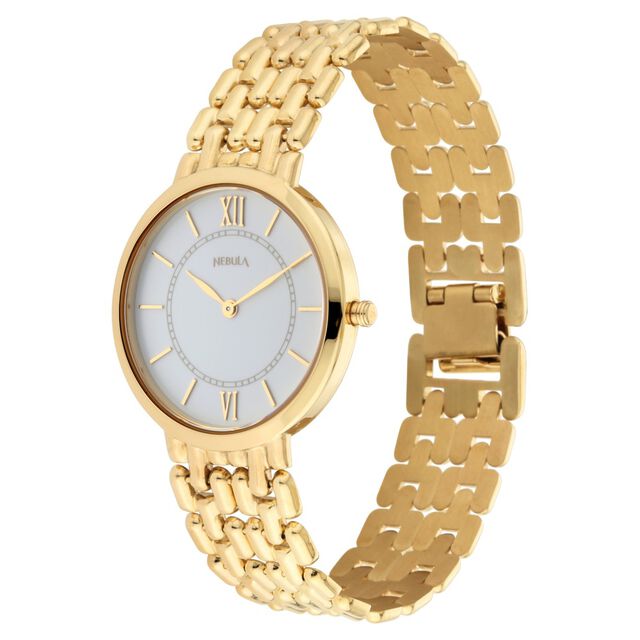Titan Vintage 18k Gold Analog with Rice Grain Bracelet Watch for Men 5