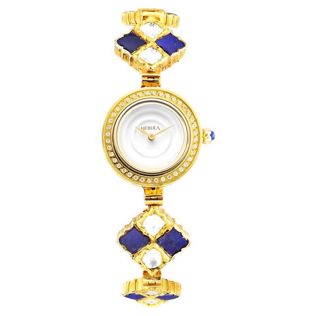 18 Karat Solid Gold Analog Golden Dial Watch for Women 2