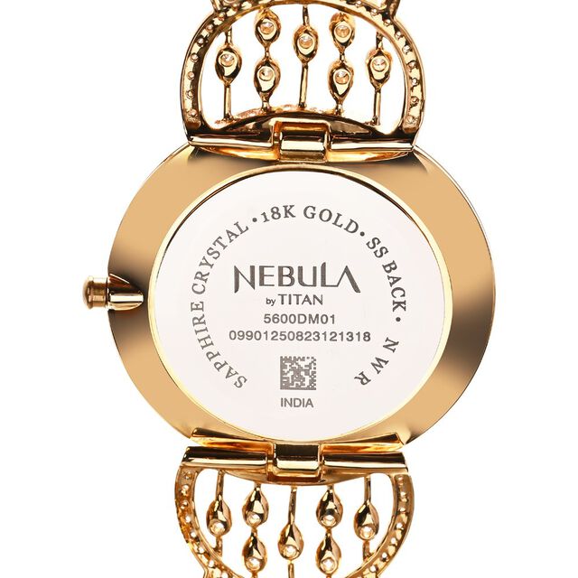 Titan Nebula Varsha 18k Gold Analog Diamond Studded Bracelet Watch for Women 6