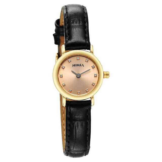 Titan Nebula Vintage 18k Gold Analog with Diamond Studded Indices Watch for Women 