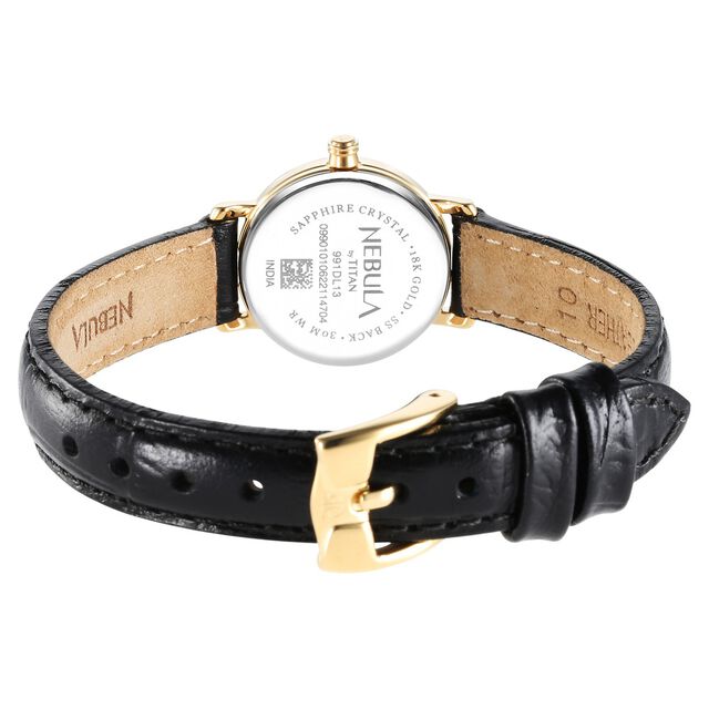 Titan Nebula Vintage 18k Gold Analog with Diamond Studded Indices Watch for Women 6