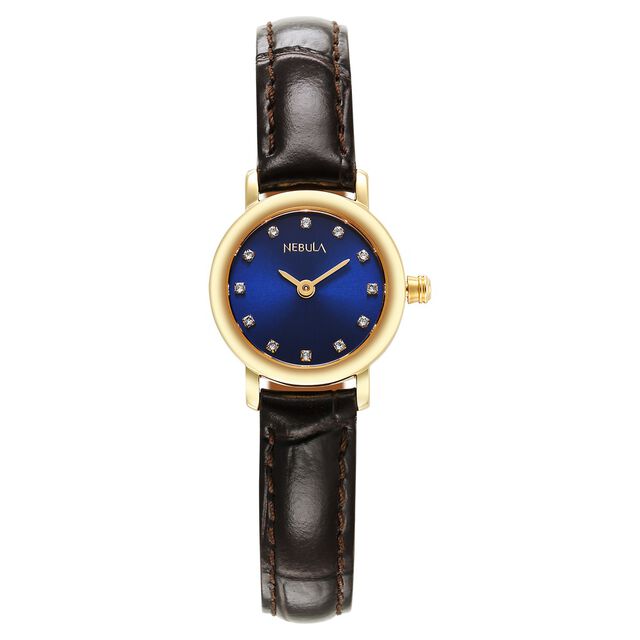 Titan Nebula Vintage 18k Gold Analog with Diamond Studded Indices Watch for Women 2