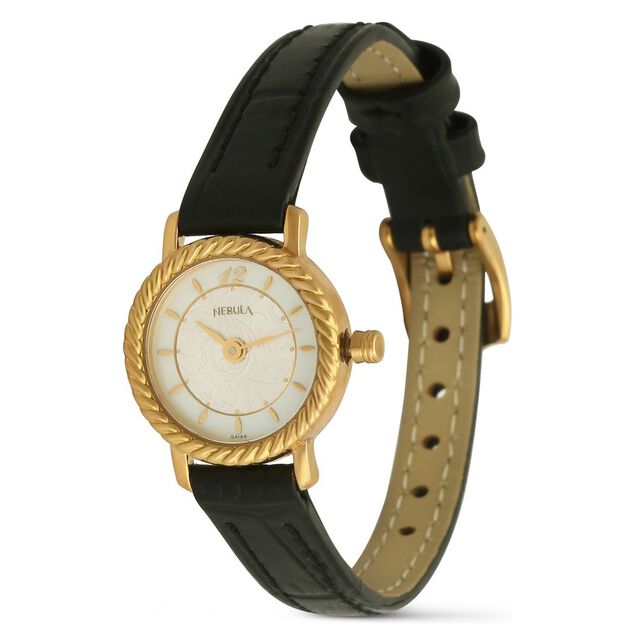 Titan Nebula Vintage 18k Gold Analog Leather Strap Watch for Men 2