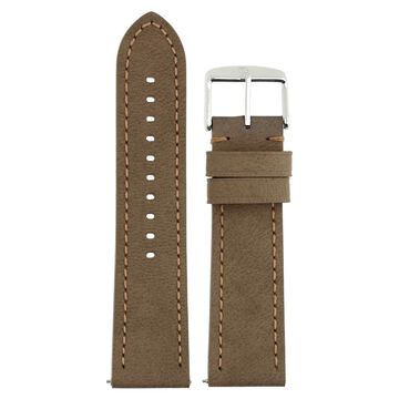 24 mm Brown Genuine Leather Strap for Men